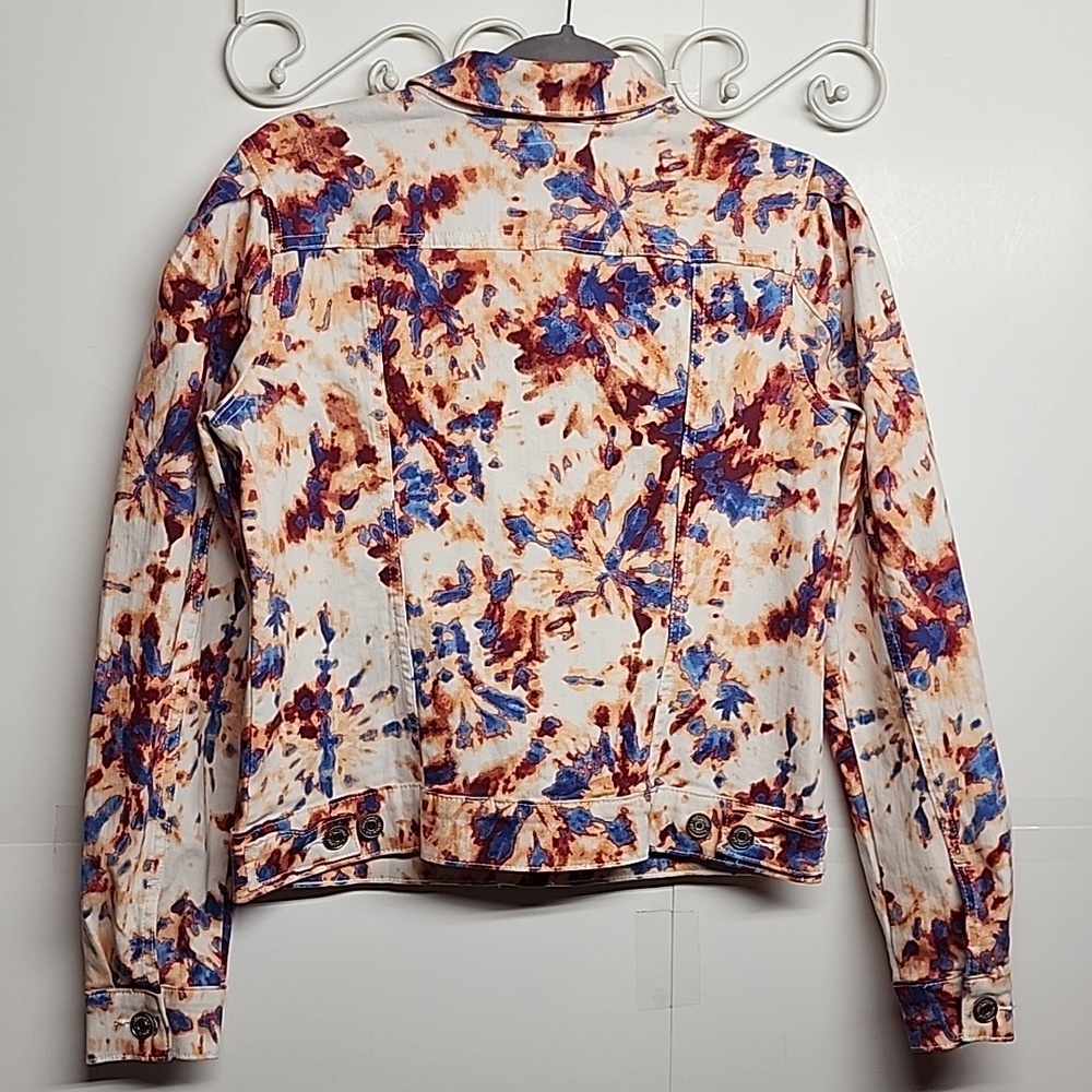 Skinnygirl Jeans Sz S Colorful Tie-Dye Denim Jacket - Picture 5 of 10